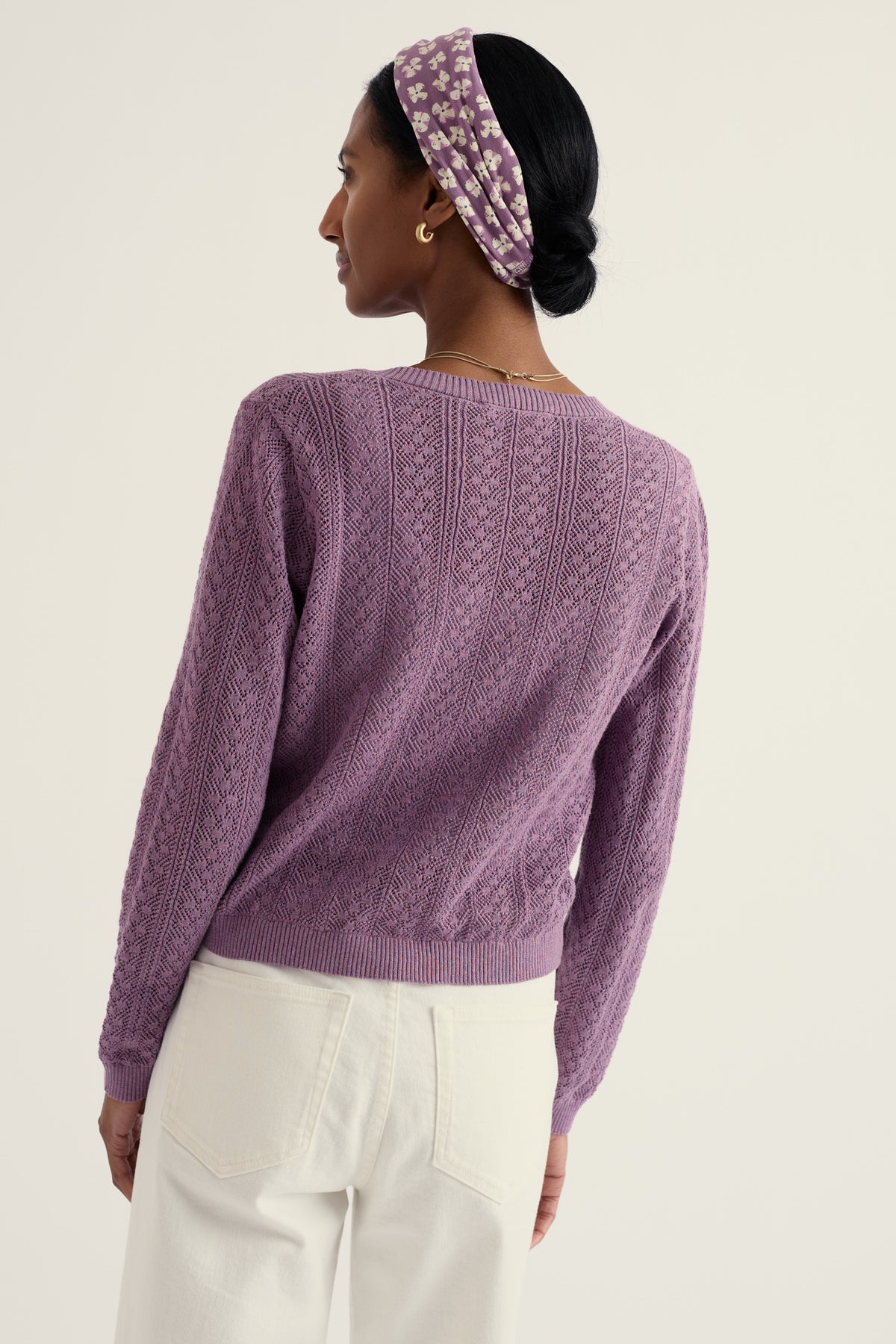 Willowing Pointelle Organic Cotton Cardigan