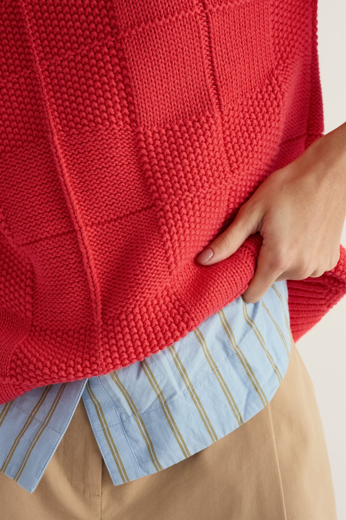 Hedge Rock Mixed Stitch Crew Neck Jumper