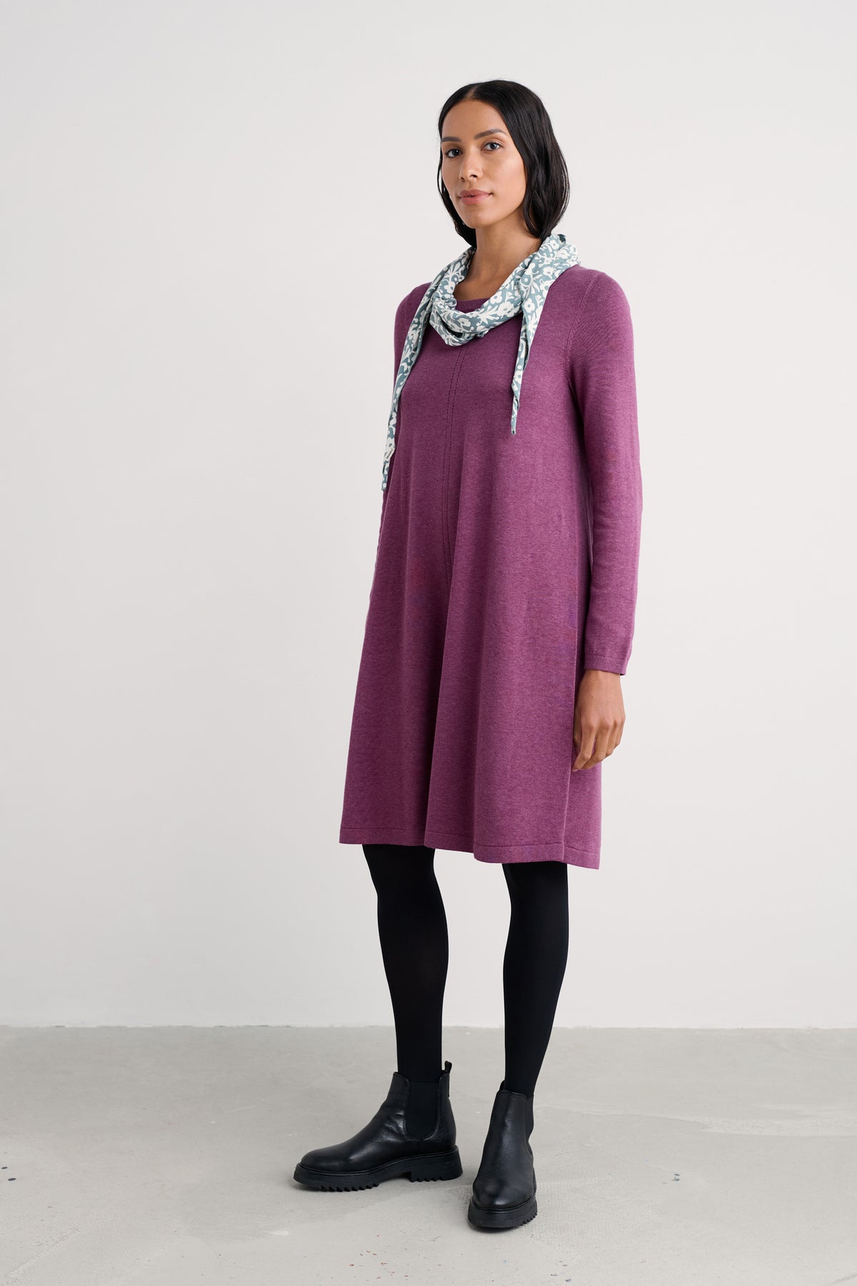 Poltreen Knee Length Dress in GOTS-Certified Organic Cotton