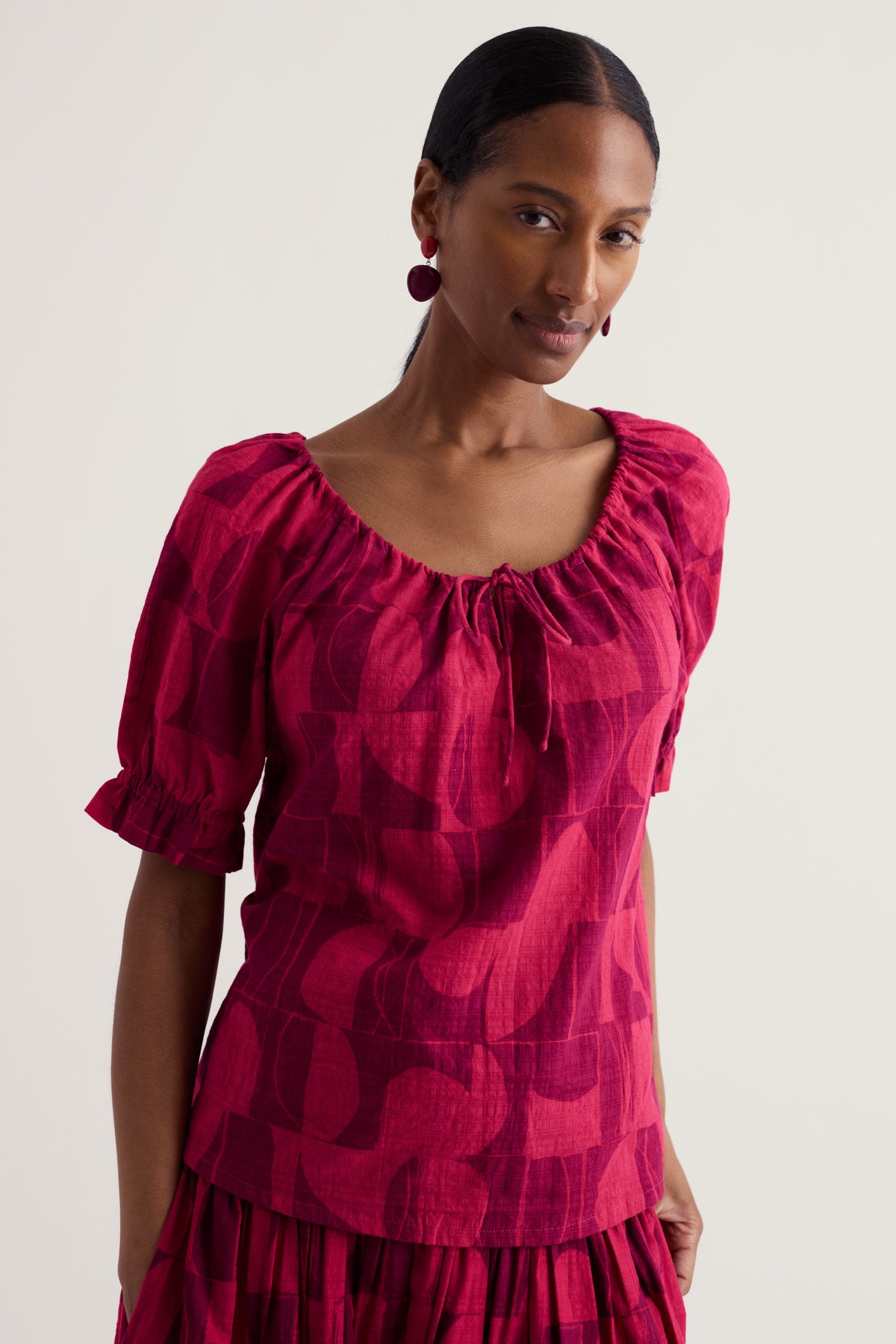 Ceanothus Half-Sleeve Scoop Neck Top