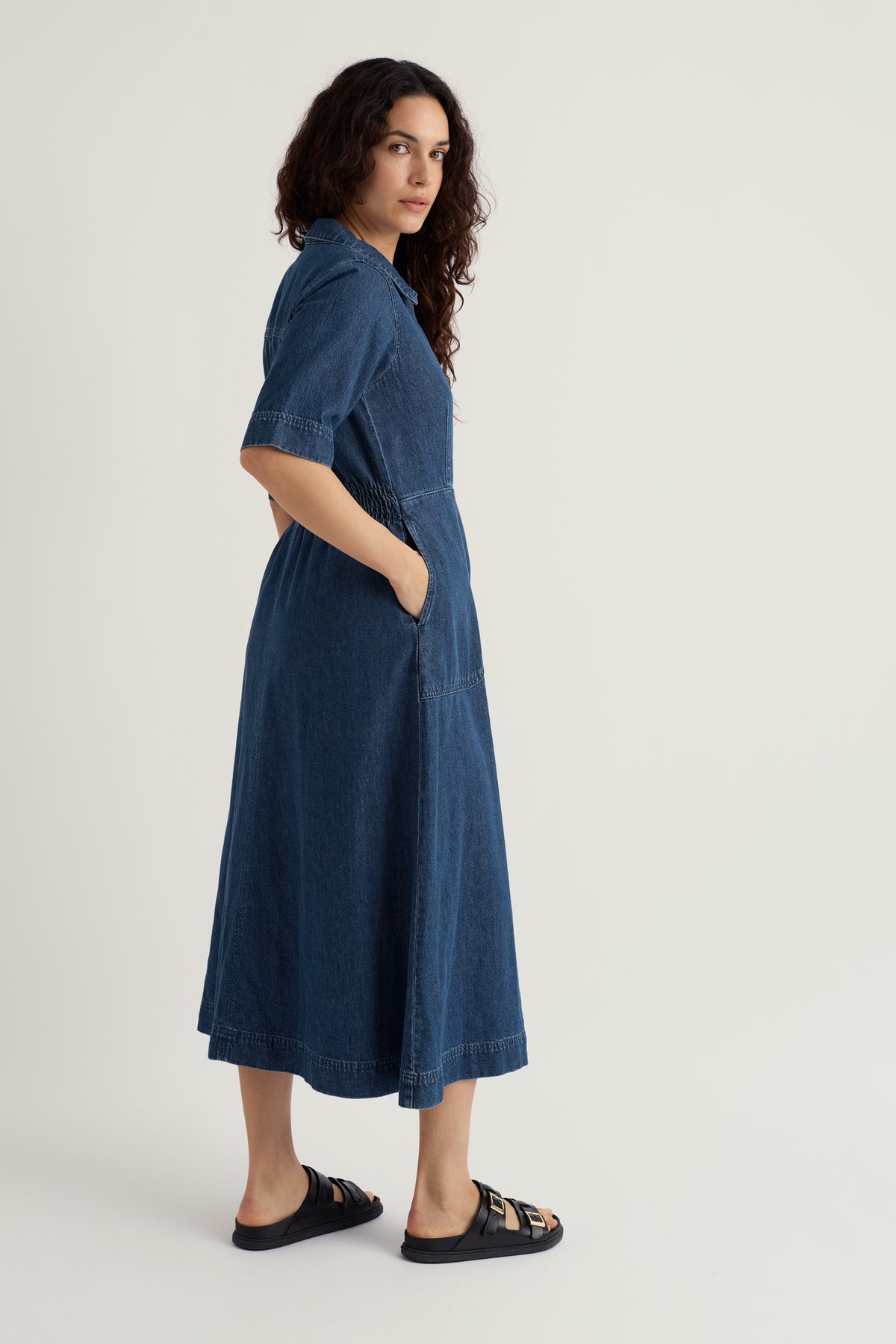 Gwenter Denim Midi Dress