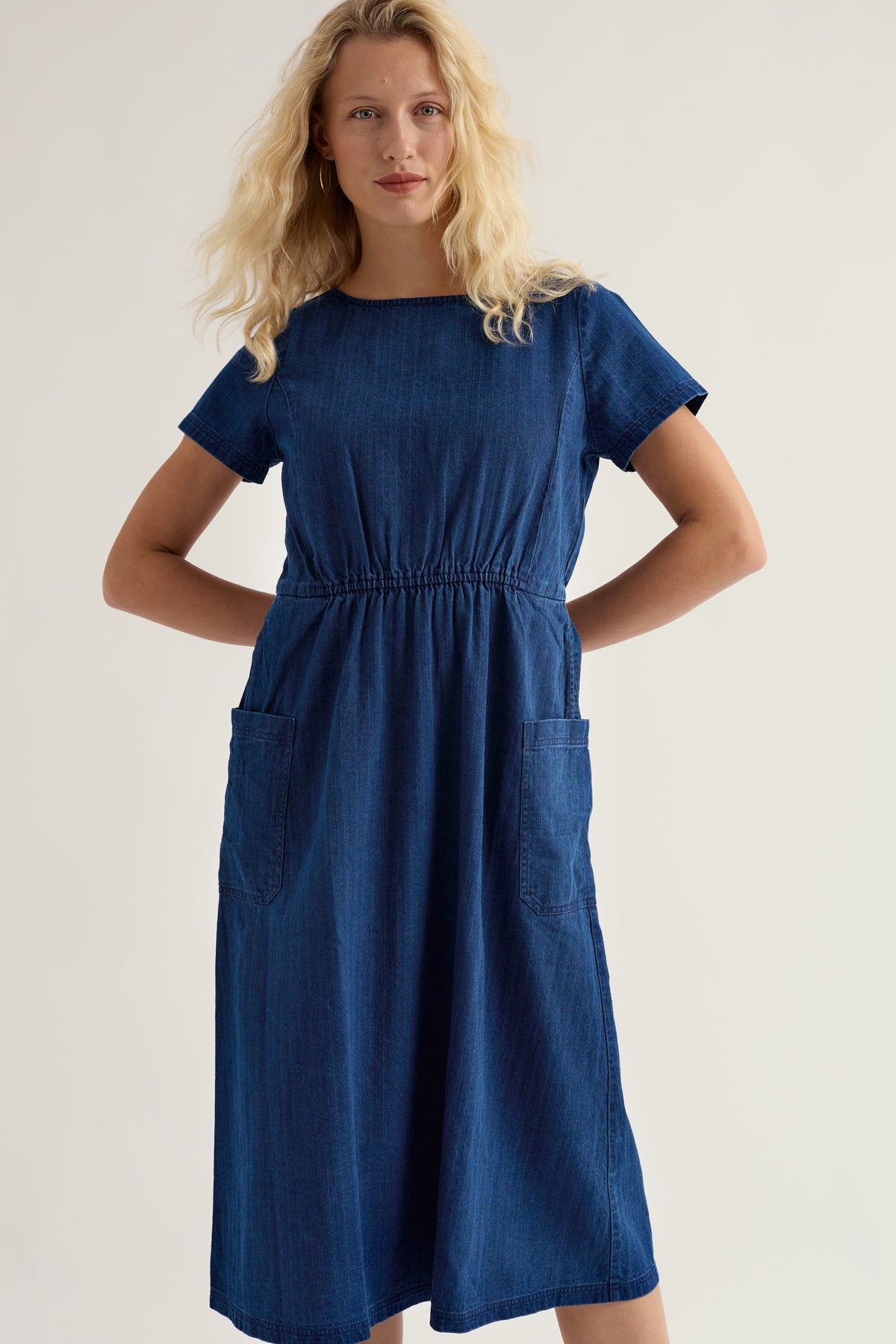 Haneth Denim Midi Dress