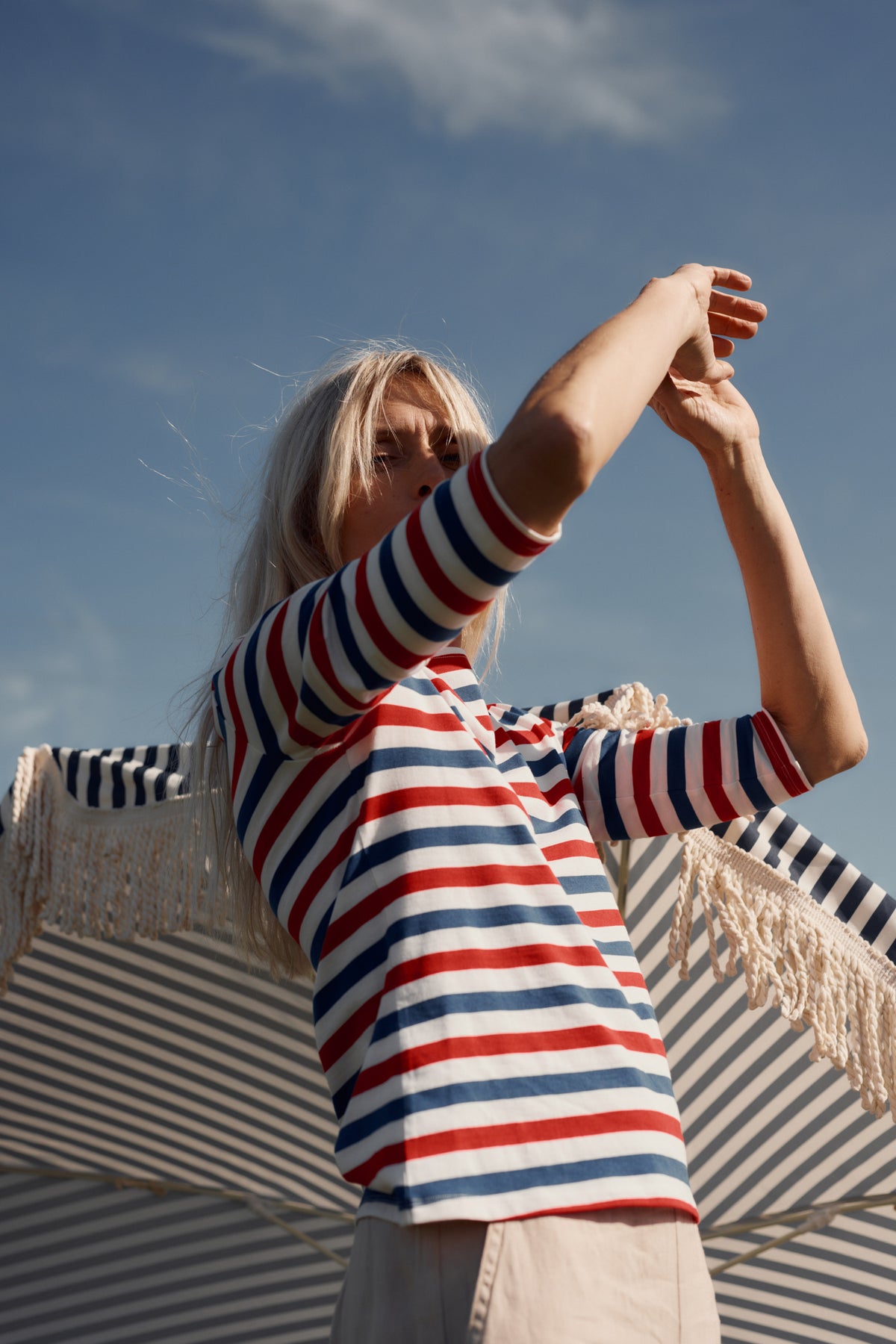 Sailor 3/4 Sleeve Top in GOTS-Certified Organic Cotton Jersey