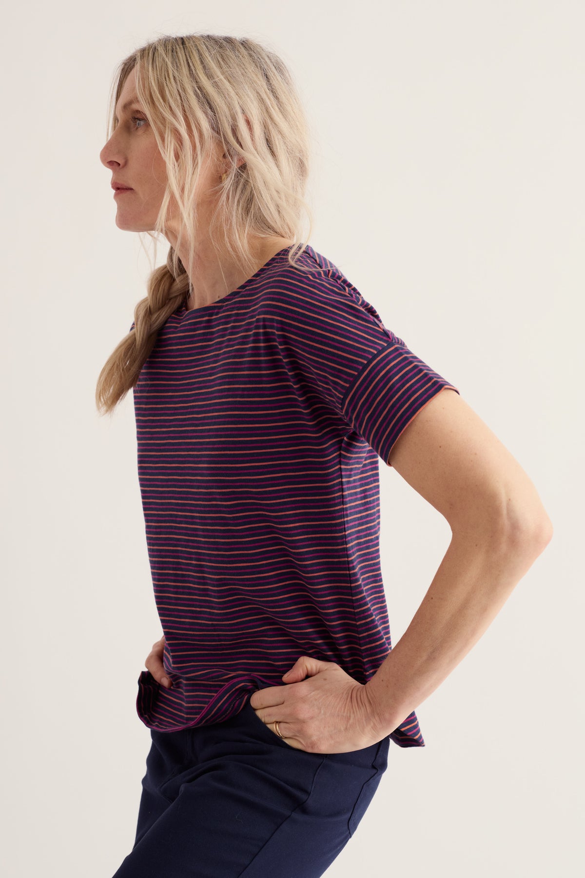 Bryher View Stripe T-Shirt in GOTS Organic Cotton