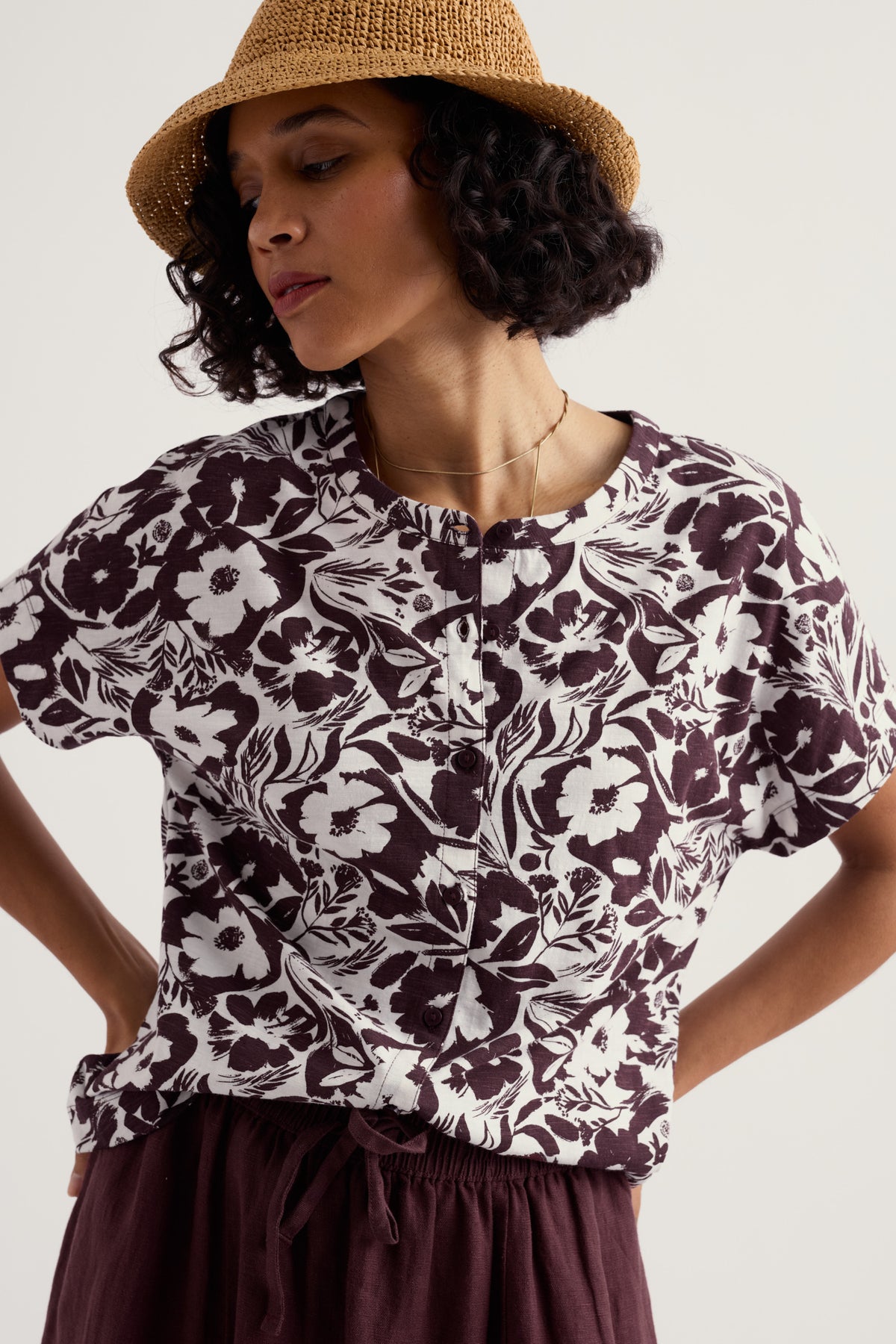Tor Grass Button Down Top