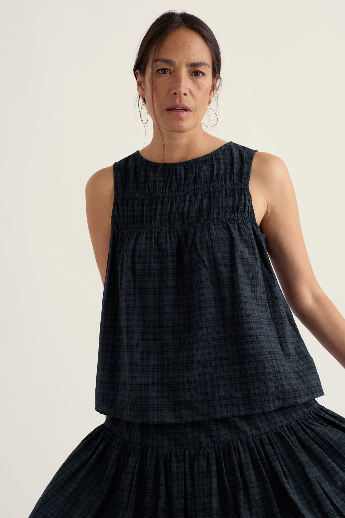 Exhibition Vest with Gathered Detail