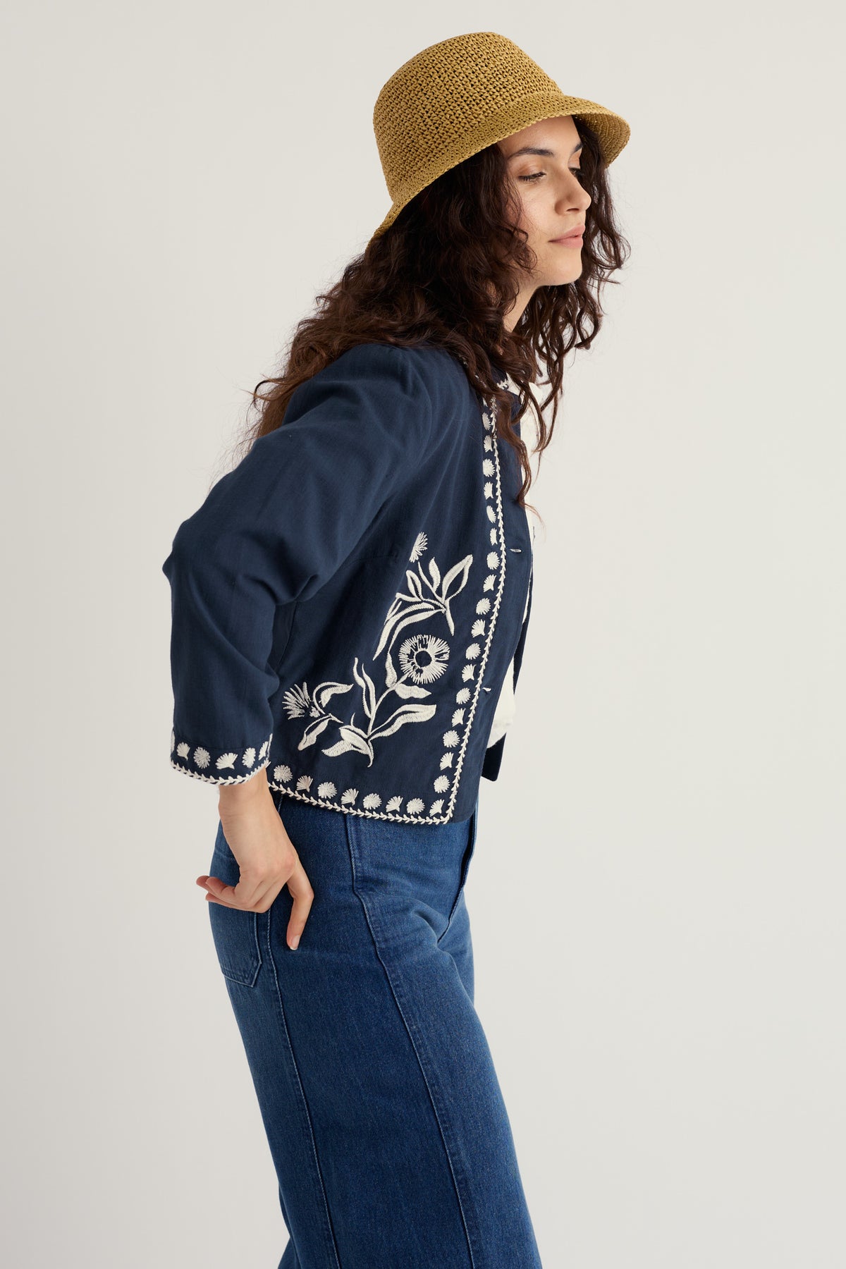 Sand Martin Embroidered Floral Jacket