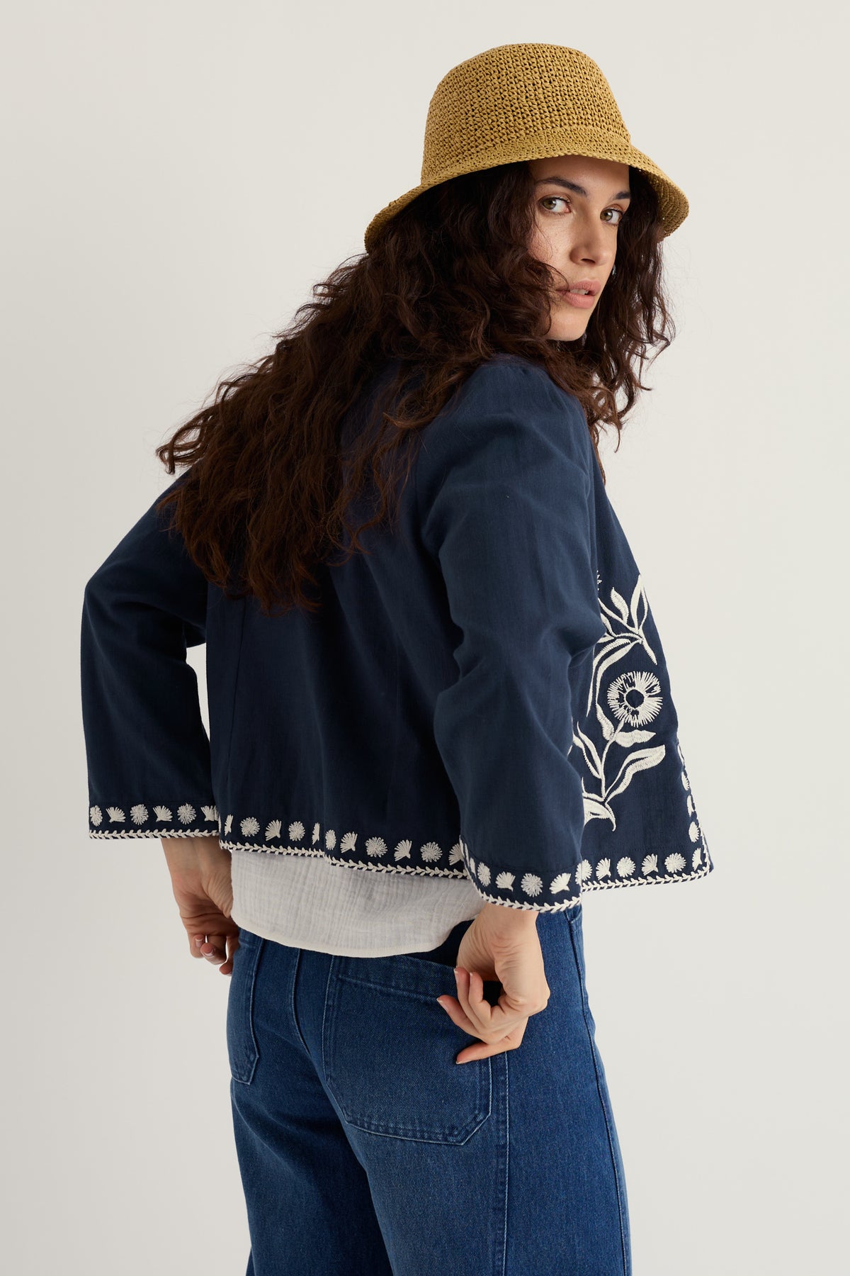 Sand Martin Embroidered Floral Jacket