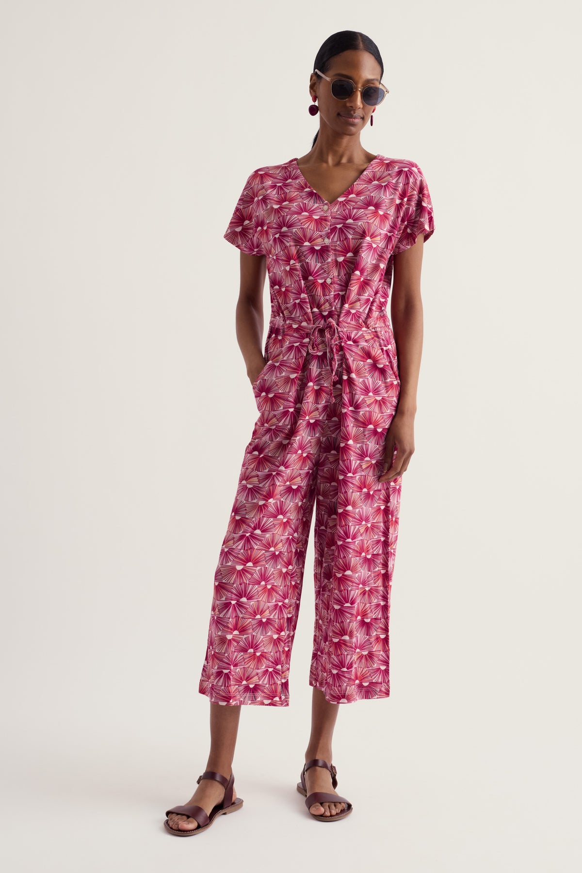 Rose Trellis Wide Leg Jumpsuit