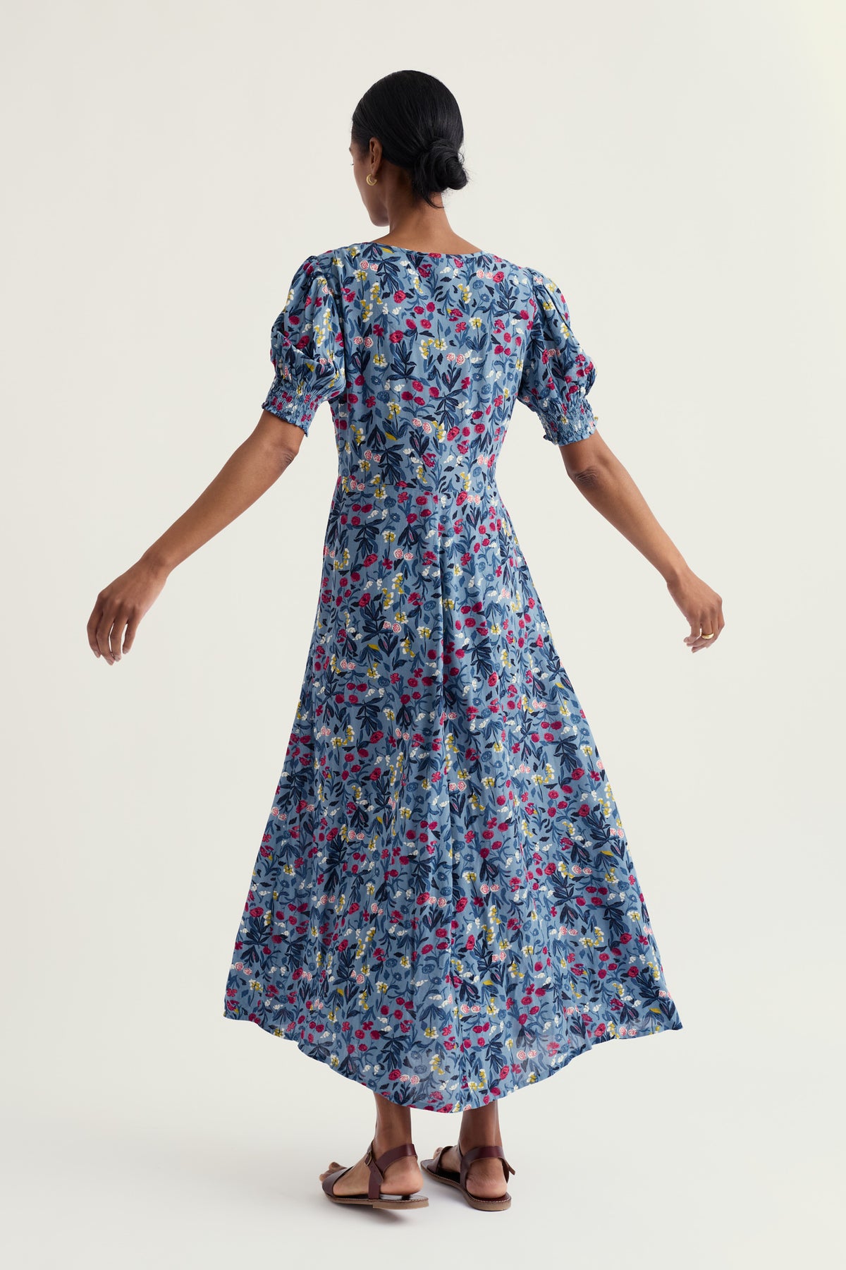 Marsh Violet Short Sleeve Empire Line Dress
