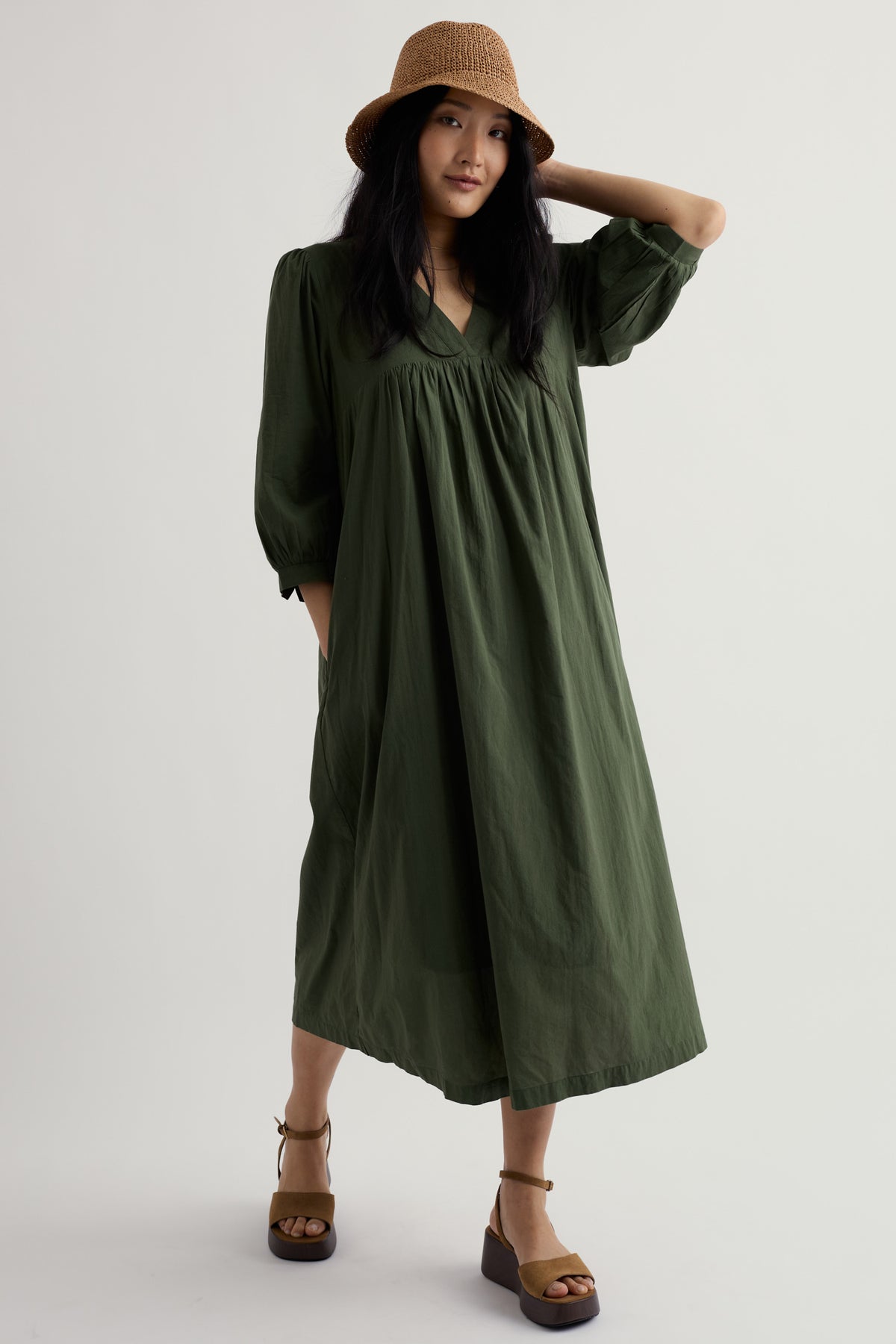 Earth Colours Kaftan Dress in GOTS-Certified Organic Cotton Voile