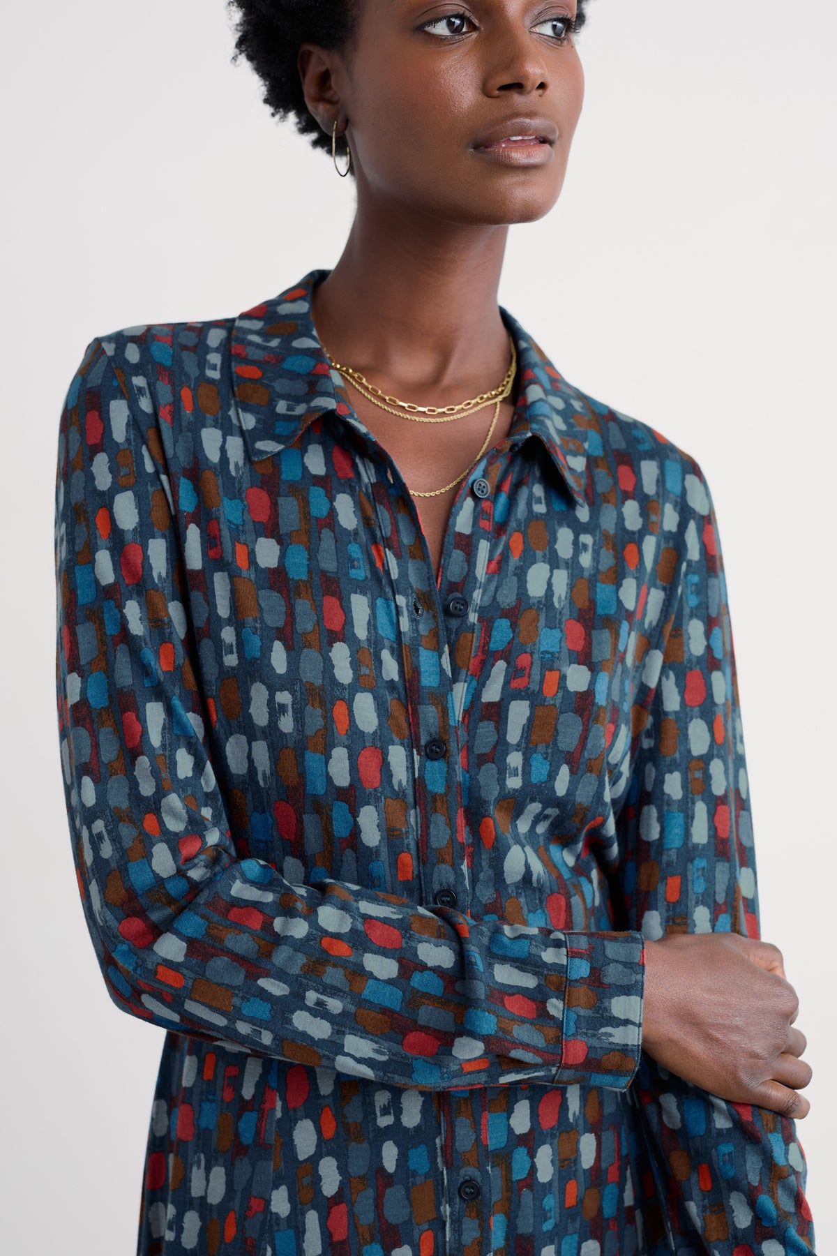 Coastline Jersey Shirt Dress