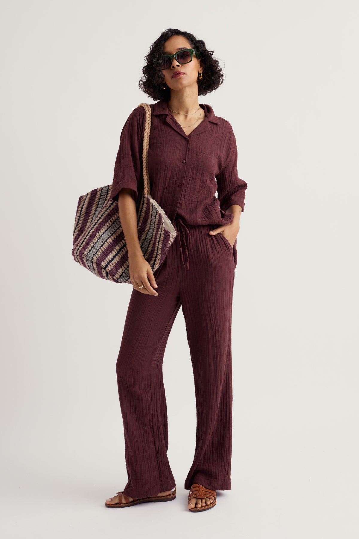 Tide Flow Wide Leg Organic Cotton Trousers