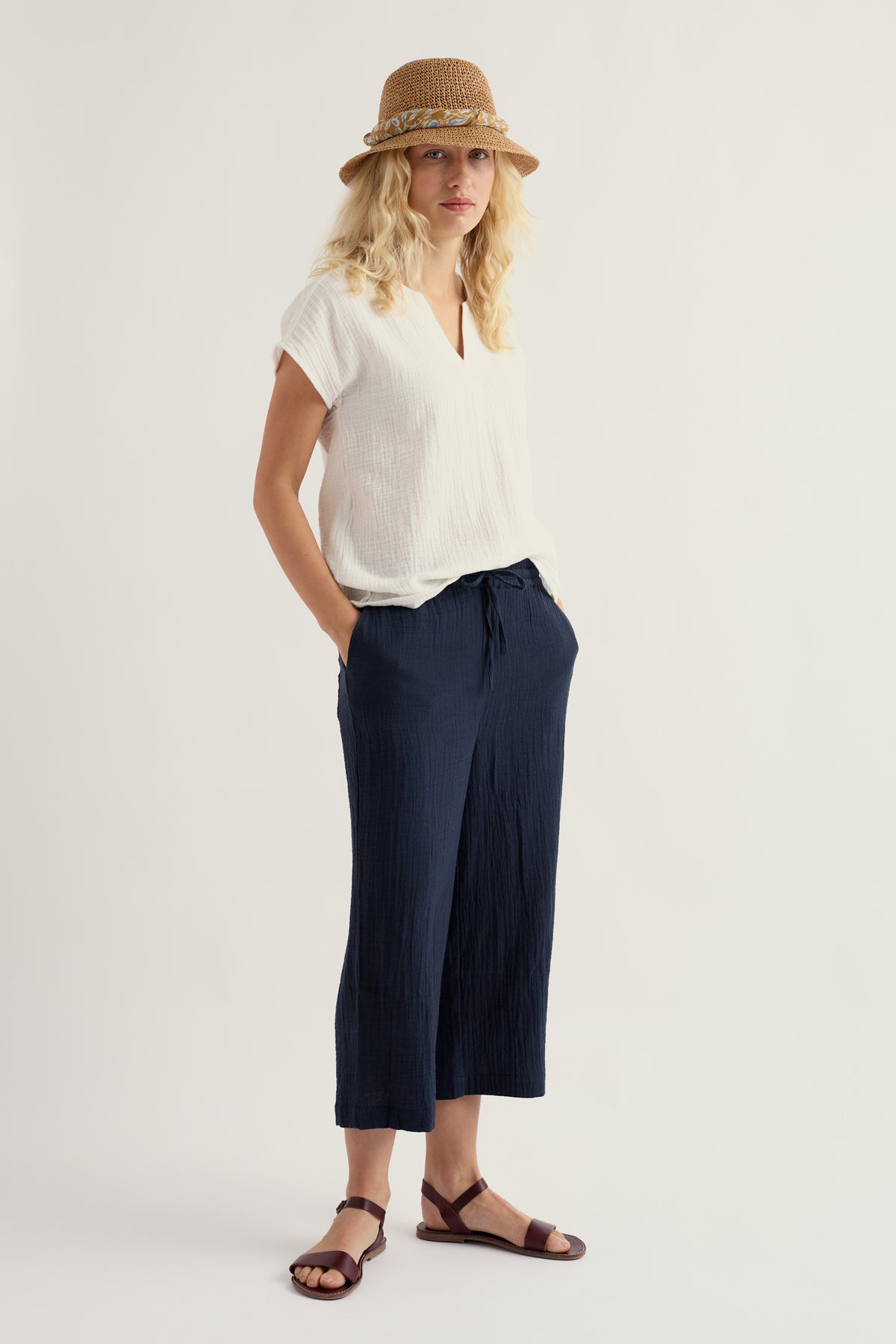 Tide Flow Wide Leg Organic Cotton Crops