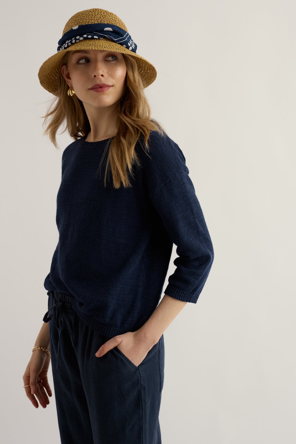 Knavock Plain Jumper Made With Linen & Organic Cotton