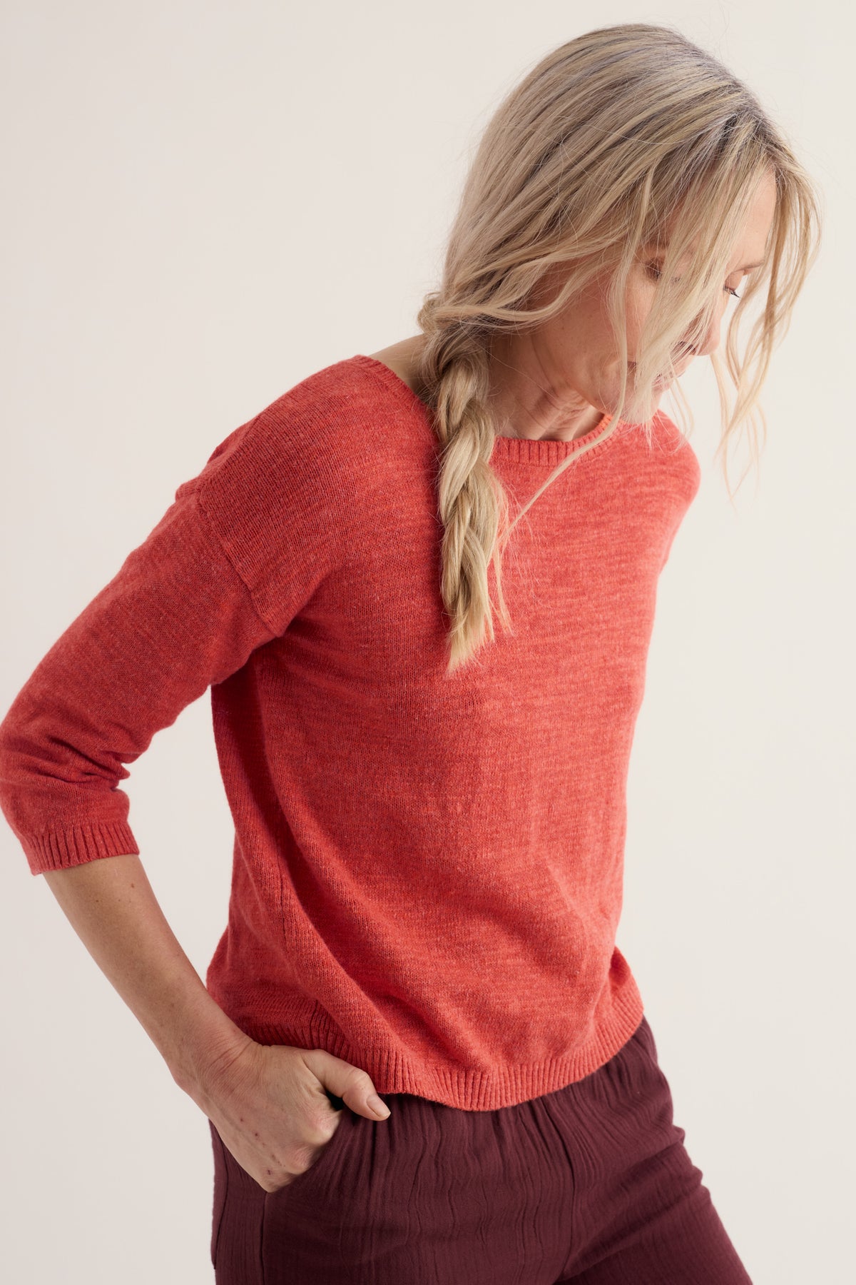 Knavock Plain Jumper Made With Linen & Organic Cotton