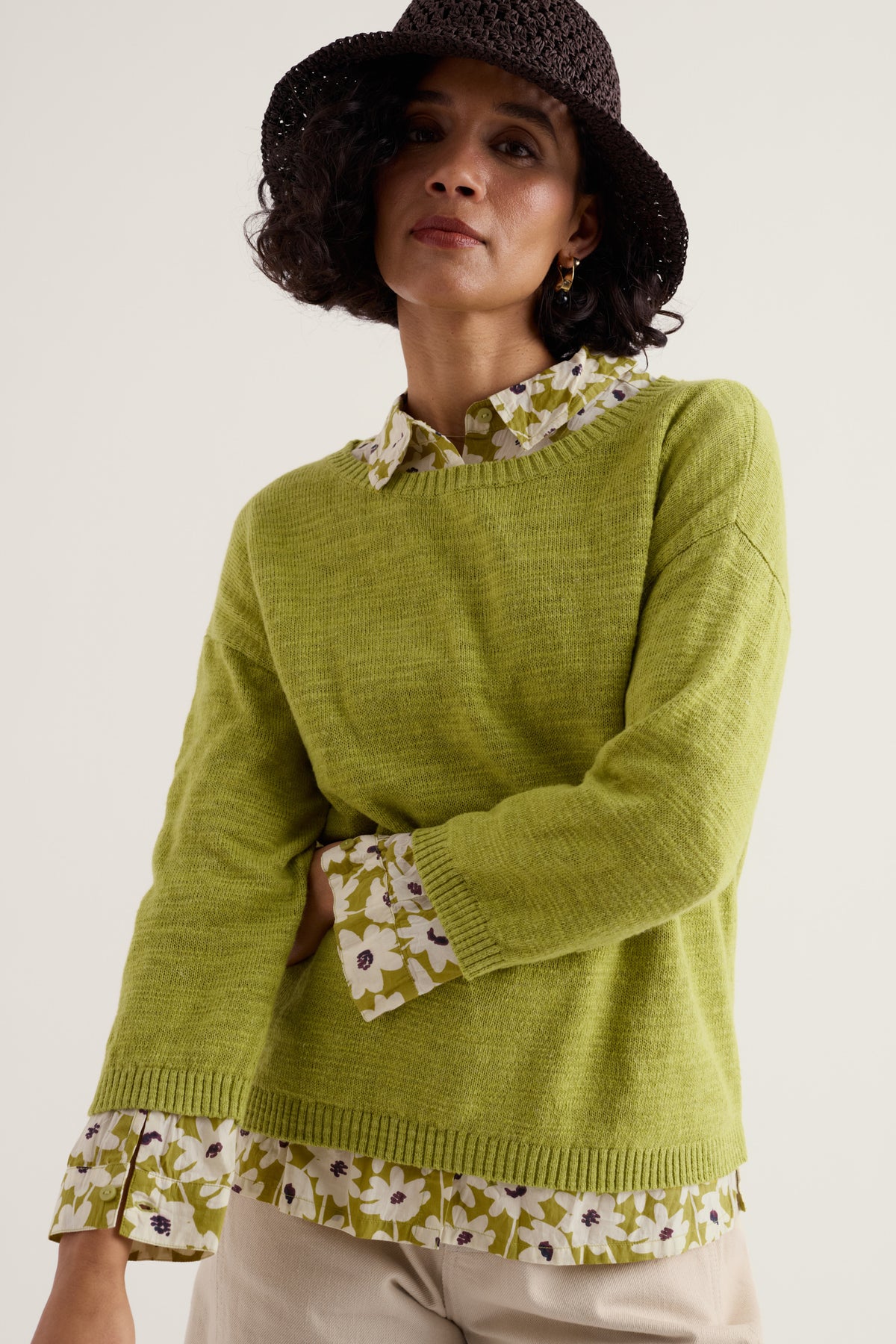 Knavock Plain Jumper Made With Linen & Organic Cotton