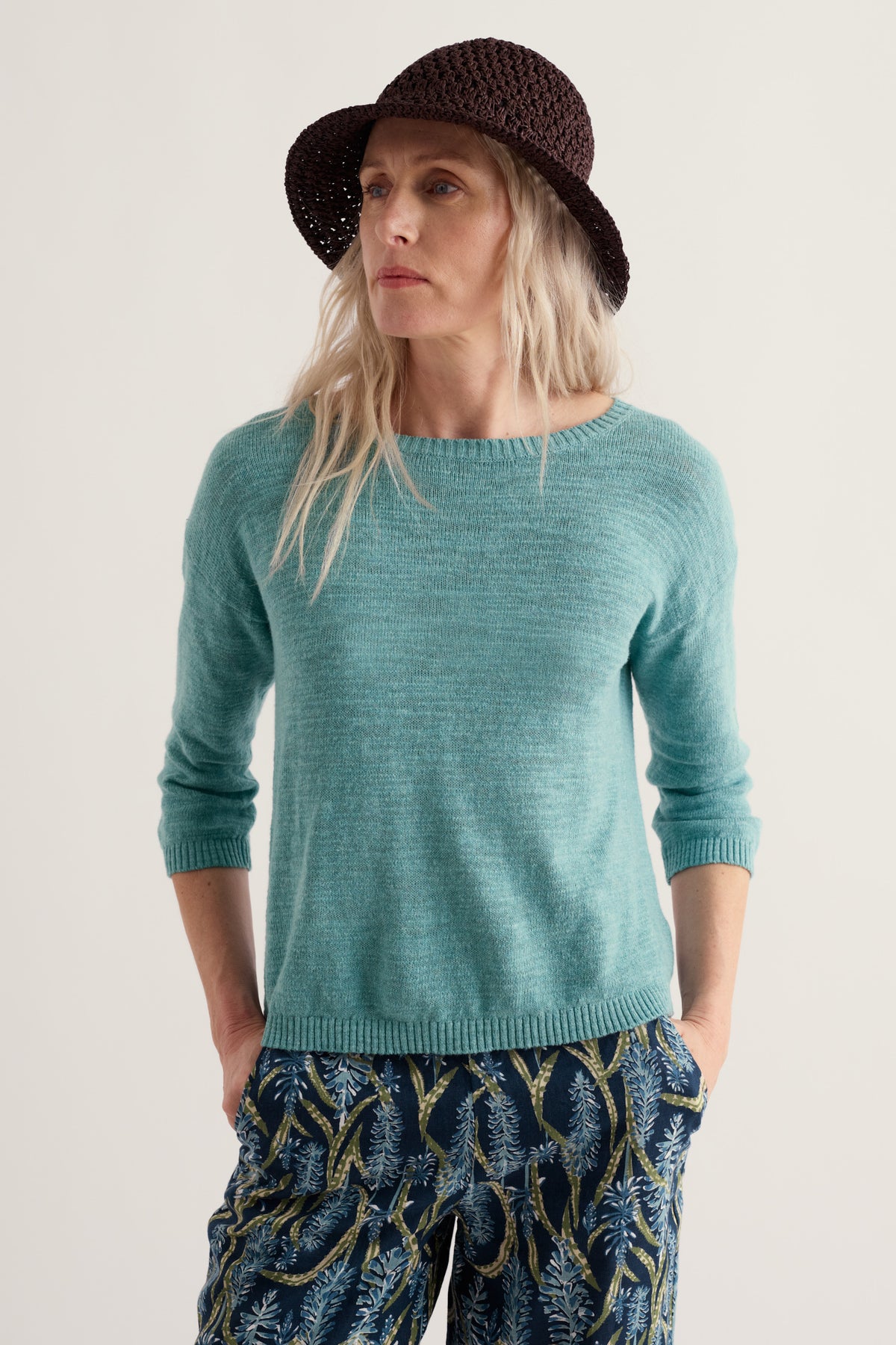 Knavock Plain Jumper Made With Linen & Organic Cotton