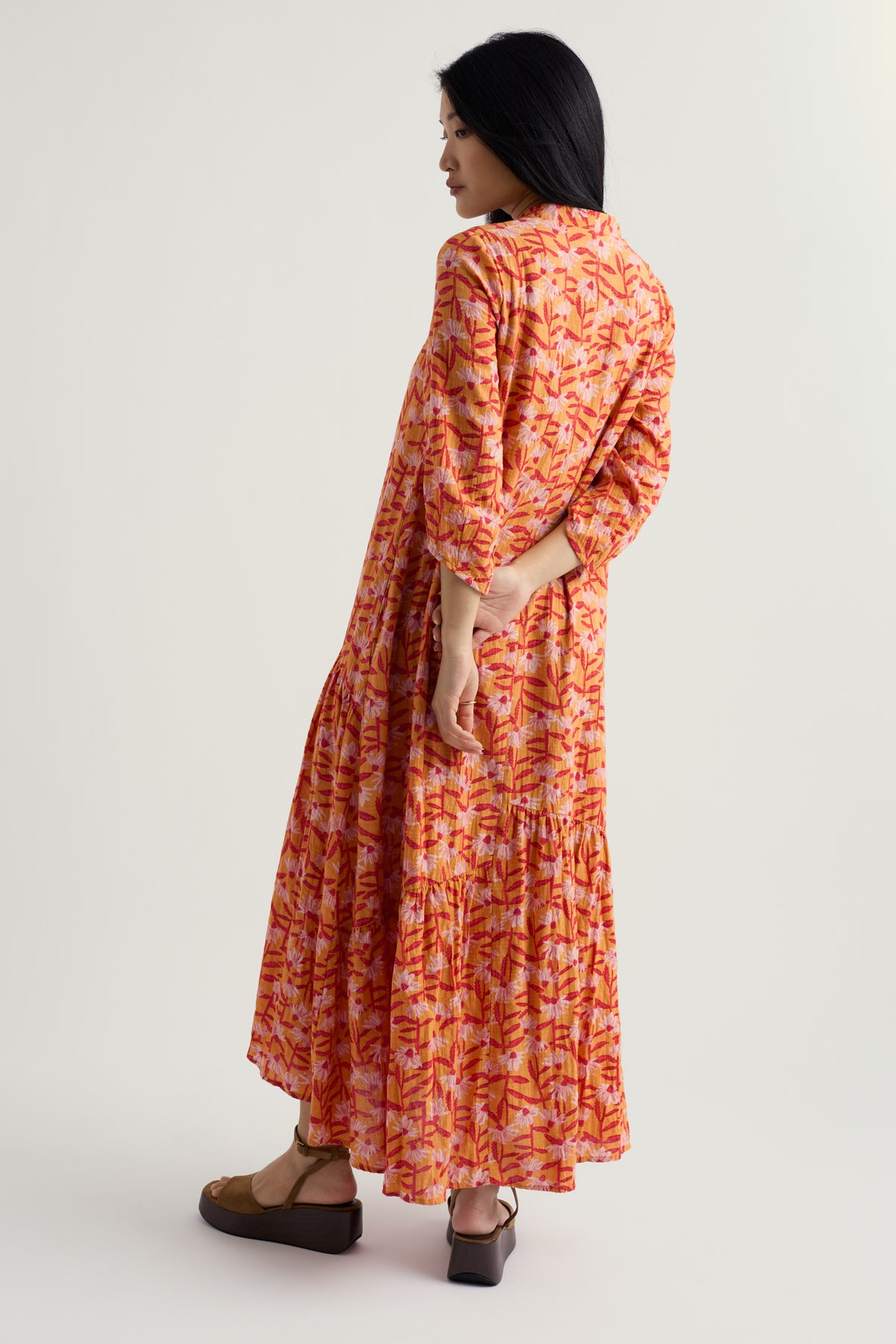 Windblown Tiered V-Neck Dress