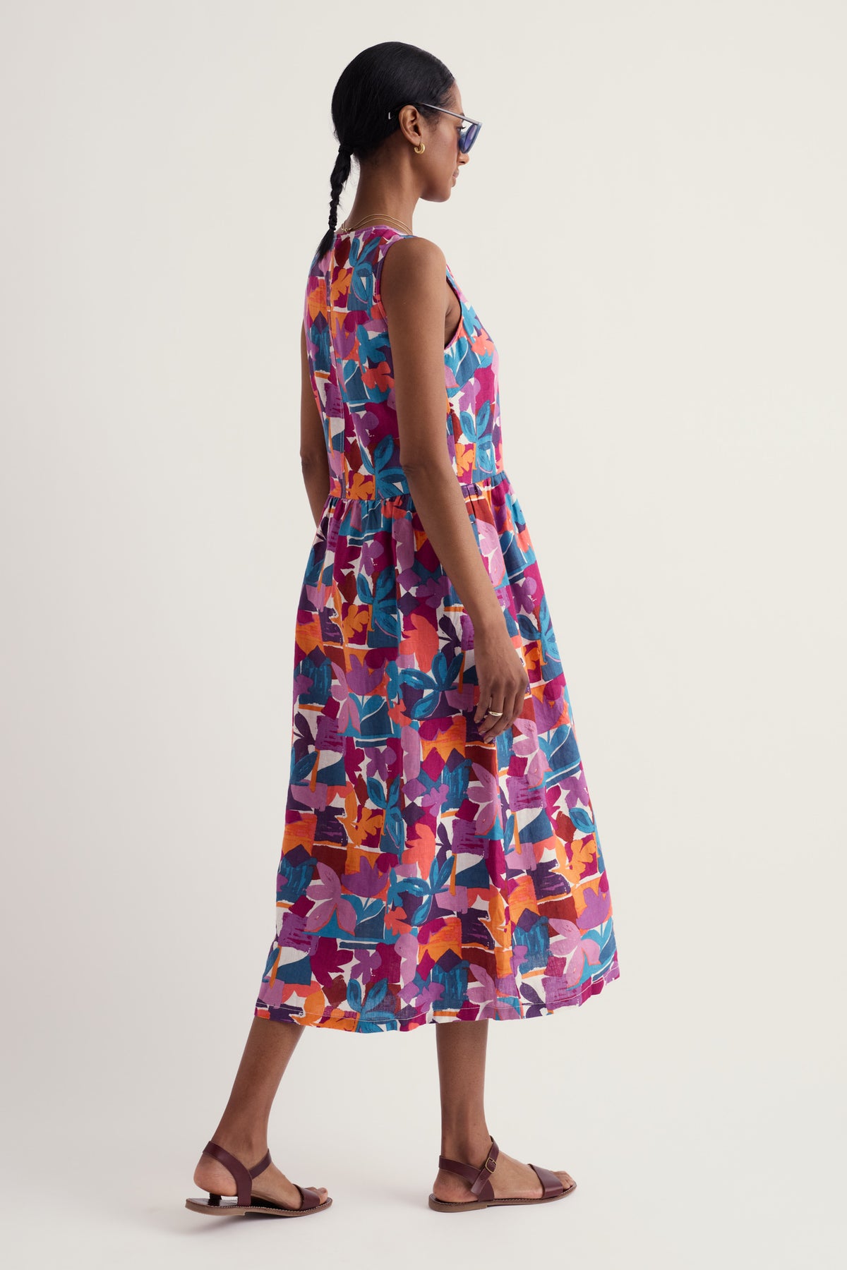 Lowland Heather Sleeveless Linen Dress