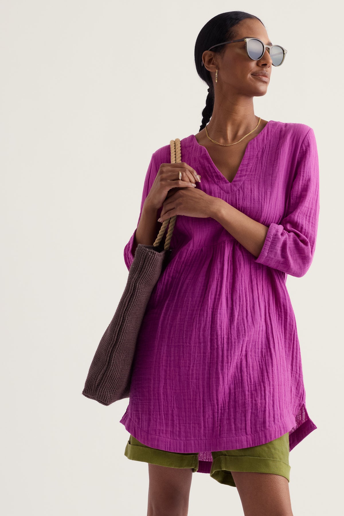 Op Art GOTS Organic Cotton Double Gauze Tunic