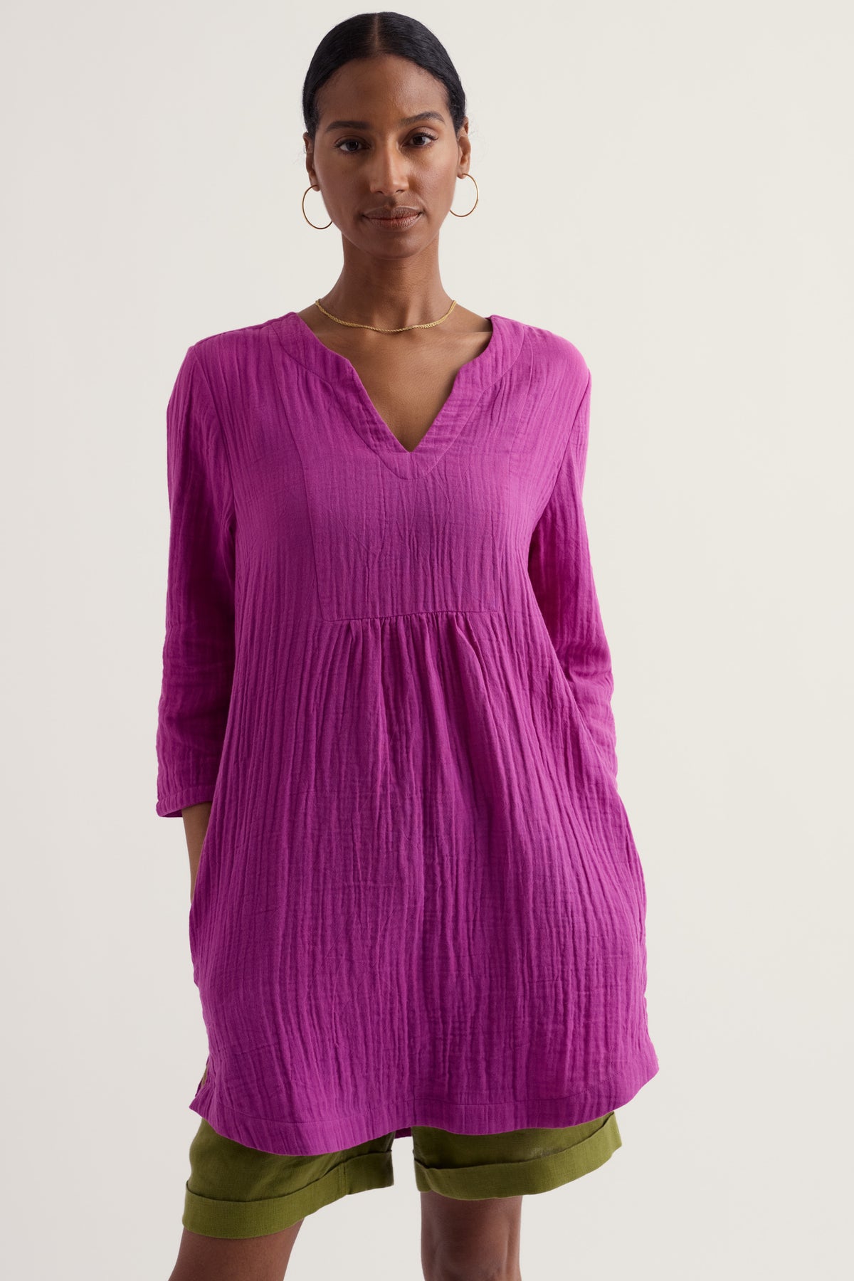 Op Art GOTS Organic Cotton Double Gauze Tunic