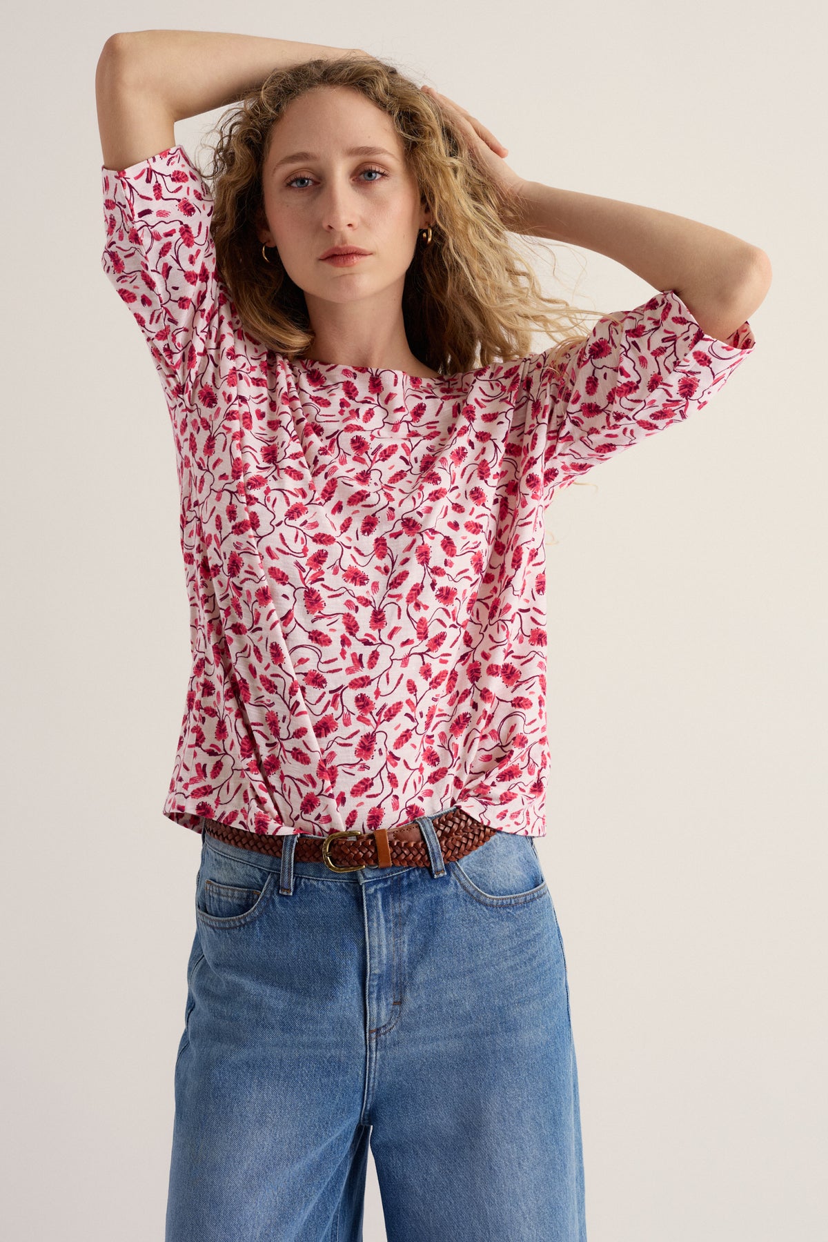 Tremayne Quay Print Jersey Top in GOTS Organic Cotton