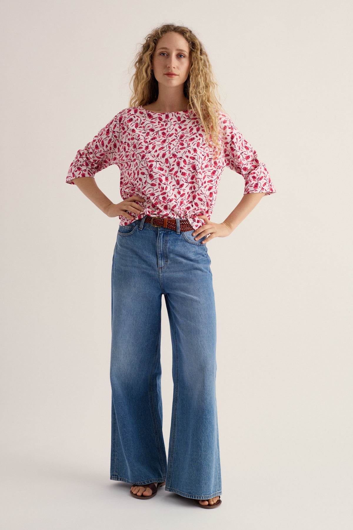 Tremayne Quay Print Jersey Top in GOTS Organic Cotton