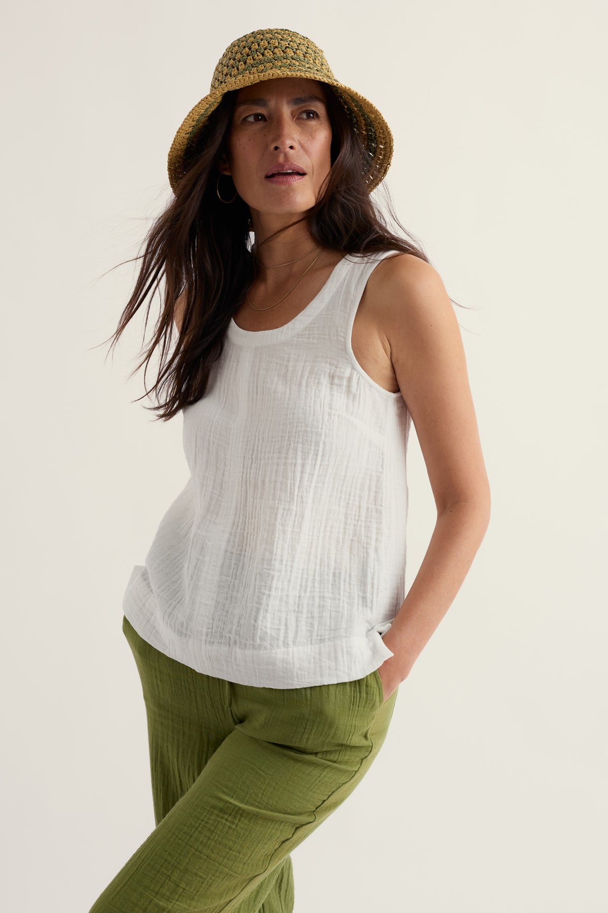 Maddie Double Gauze Organic Cotton Vest