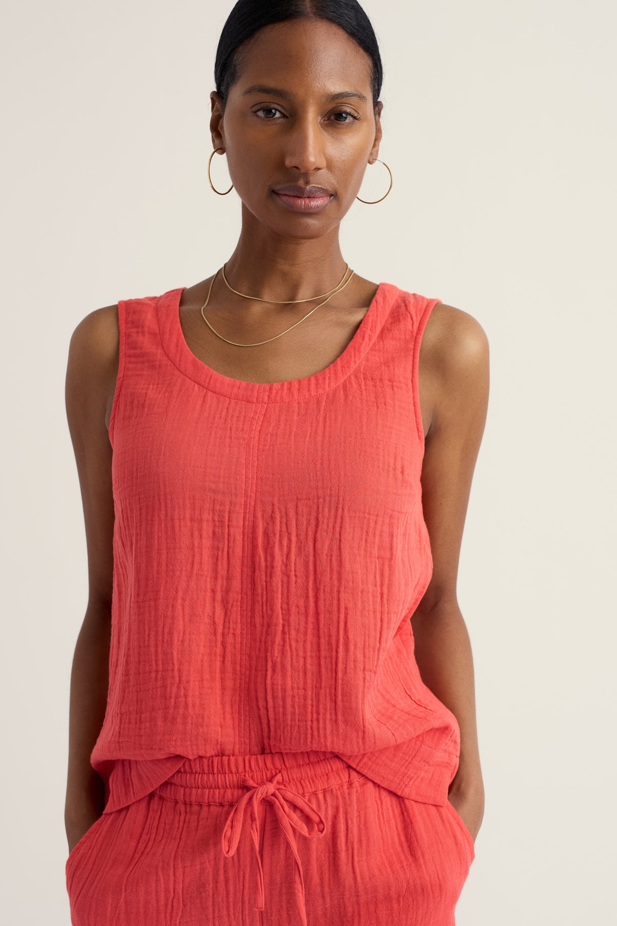 Maddie Double Gauze Organic Cotton Vest