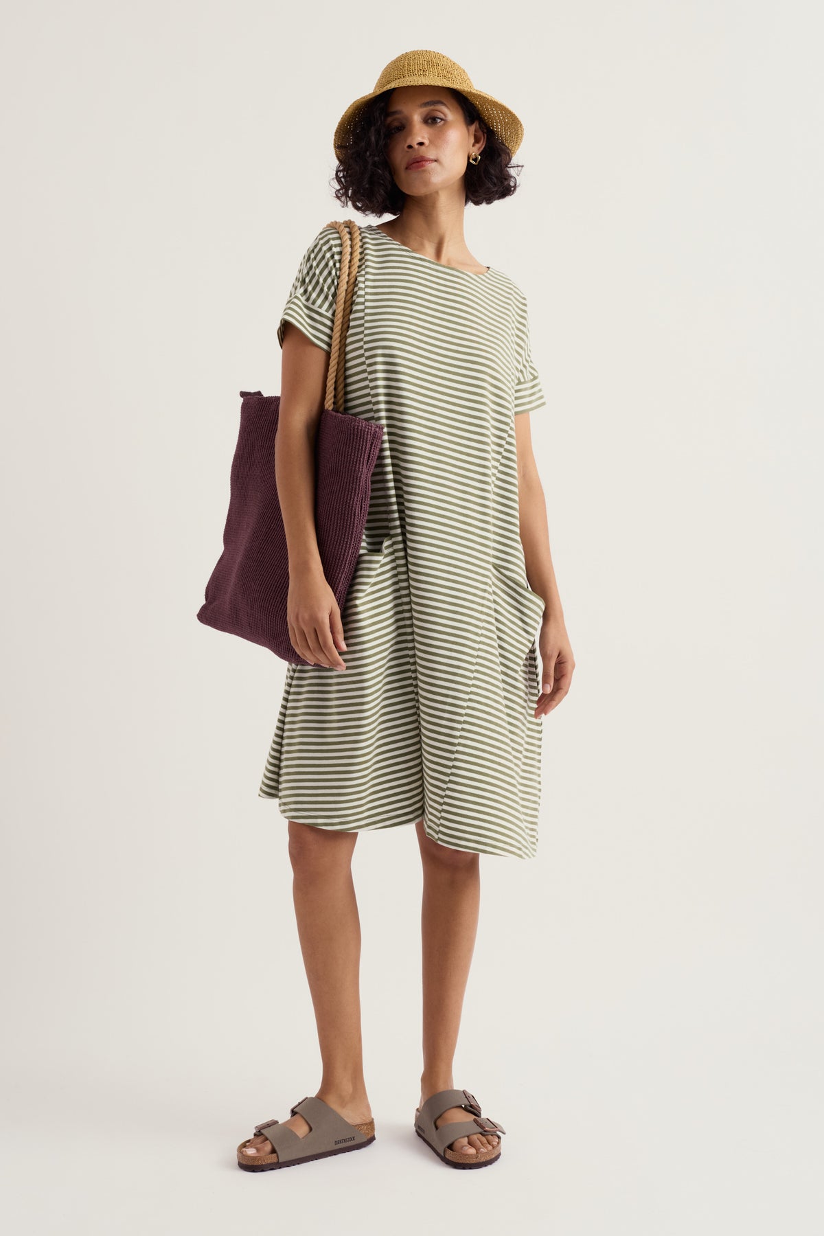 Mill Pool Short Sleeve Jersey Swing Dress