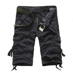 Men's Multi Pocket Plain Cargo Shorts
