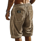 Men's Resort Stylish Corduroy Multi-Pocket Classic Embroidered Label Shorts