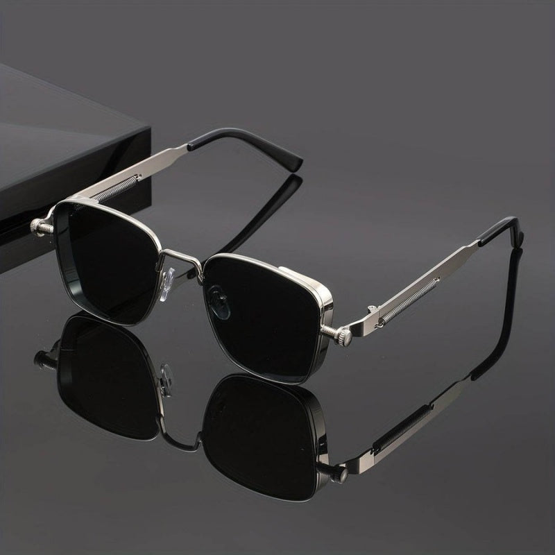 Vintage Steampunk Square Metal Frame Glasses