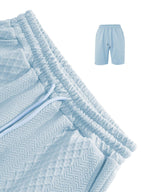Men's Solid Polo Shirt & Drawstring Waist Shorts Set, Cozy Breathable Two-piece Outfits