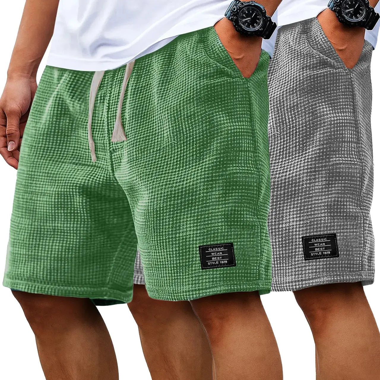 Men's 2-Pack Waffle Casual Shorts