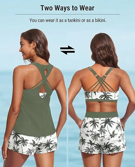 3 Piece Tankini with Shorts🔥Buy 2 Free Shipping
