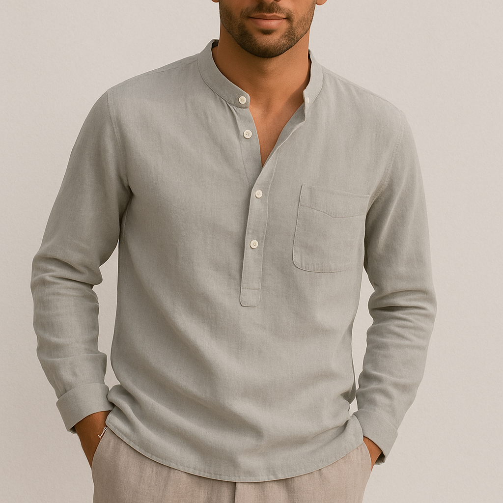 Hiro Leinenhemd Mandarin