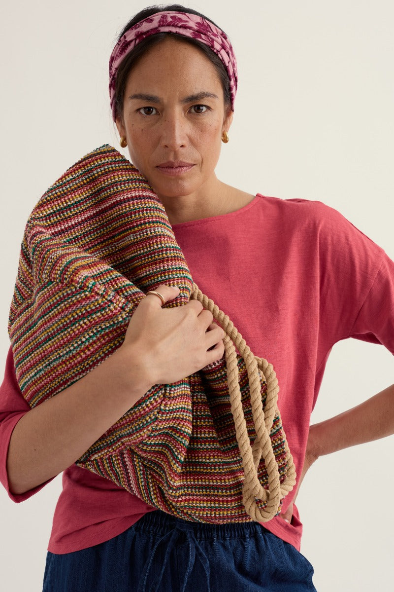 Alkanet Jute Clam-Shaped Bag