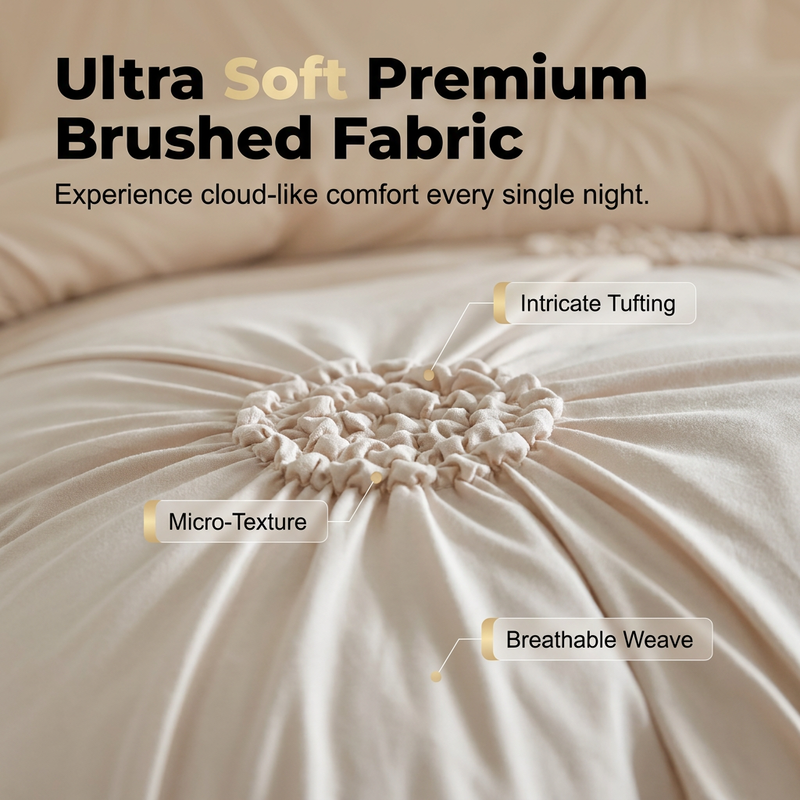 📢📢50% OFF !! ⏰Elegant Pinch Pleat Duvet Cover Set
