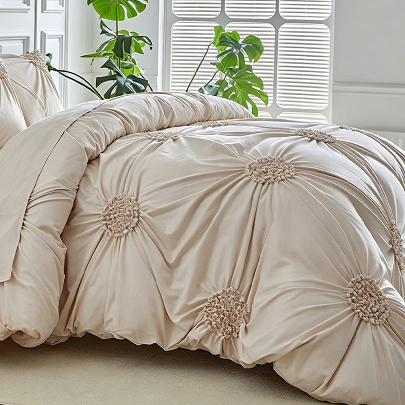 📢📢50% OFF !! ⏰Elegant Pinch Pleat Duvet Cover Set