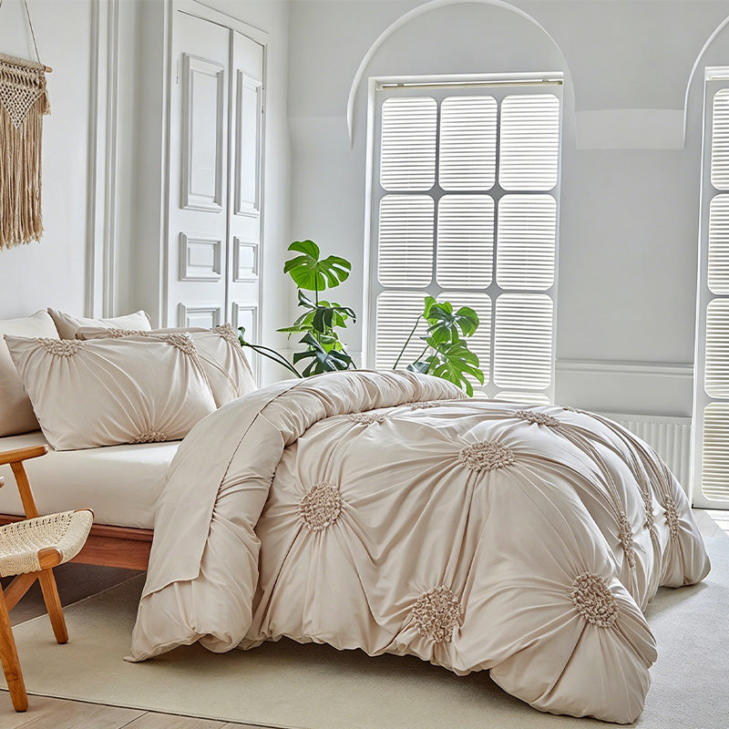 📢📢50% OFF !! ⏰Elegant Pinch Pleat Duvet Cover Set