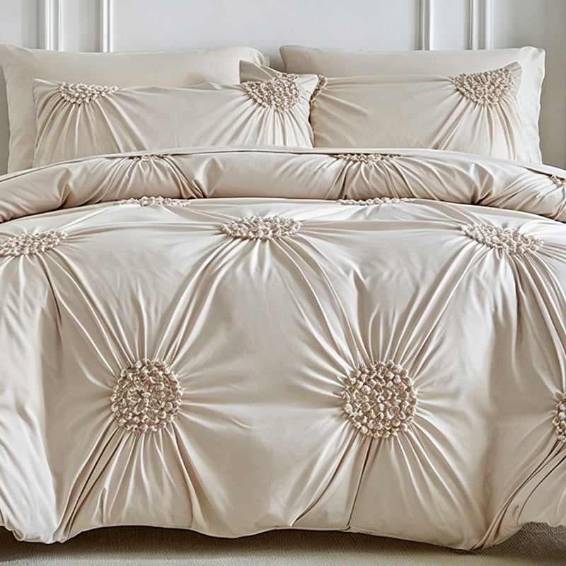 📢📢50% OFF !! ⏰Elegant Pinch Pleat Duvet Cover Set