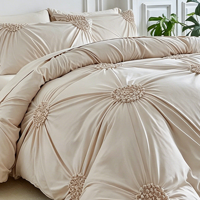 📢📢50% OFF !! ⏰Elegant Pinch Pleat Duvet Cover Set