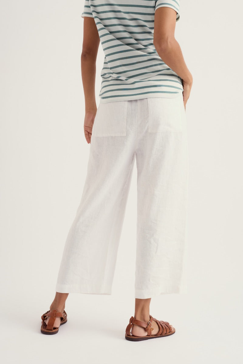 Tide Flow Wide Leg Linen Crops