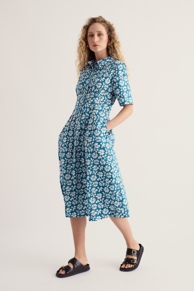 Wild Liquorice Shirt Dress in GOTS-Certified Organic Cotton